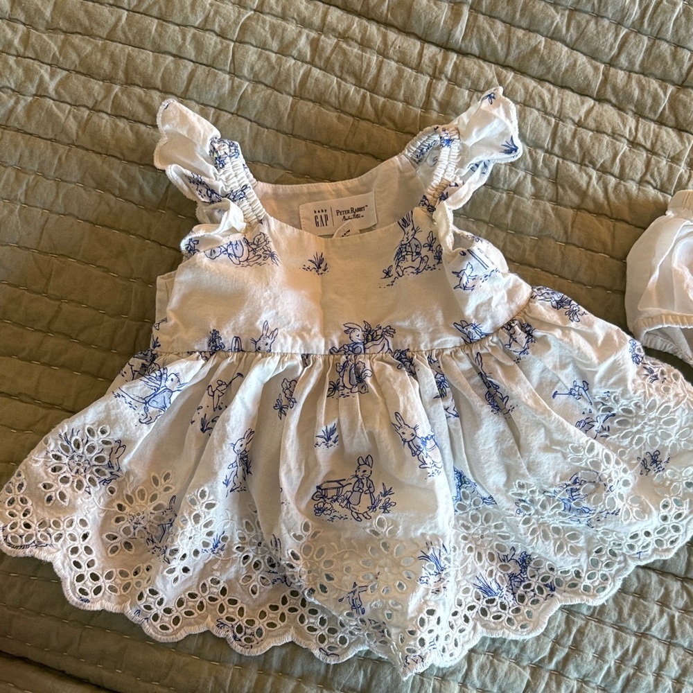 GAP Kids White and Blue Formal Dress